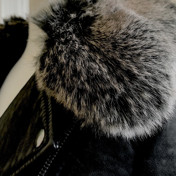 TOPSHOP Biker Pleather Jacket + Faux fur collar - Picture 10 of 11